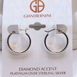 Giani Bernini Sterling Diamond Hoop Earrings